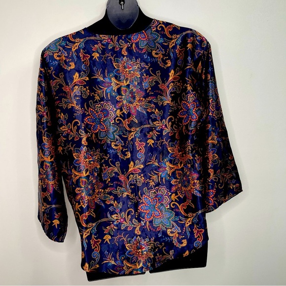Dominique Simone Elegant Paisley Blouse size M - Picture 5 of 6